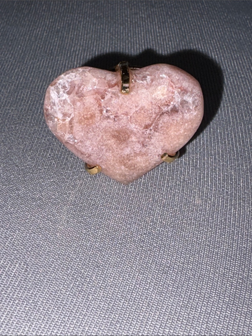 Heart-Shaped Pink Amethyst Stone Ring